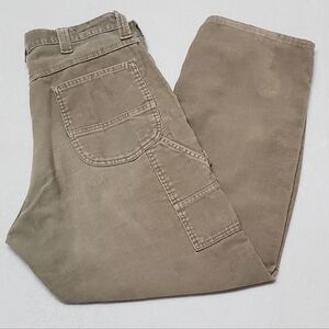 VINTAGE 90s Wrangler Grunge Tan Corduroy High Rise Tapered Leg Cargo Pants 34x30